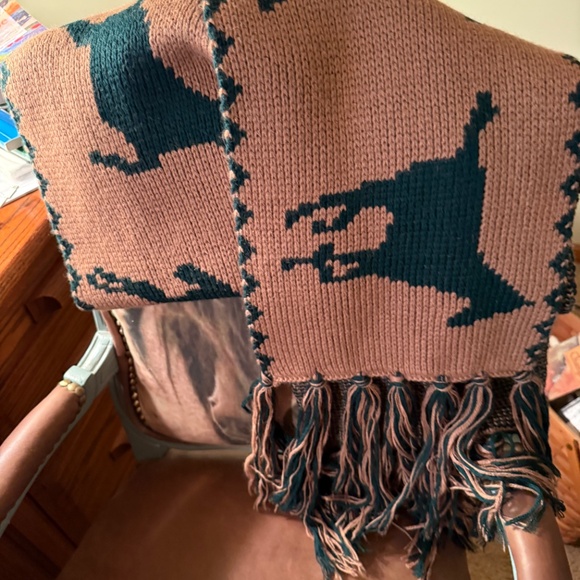 Band of Outsiders Thick Knitted Wool Horse Tassel Scarf and or Shoulder wrap